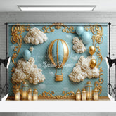 Lofaris Gold Pattern Candle Hot Air Ballon Photography Backdrop